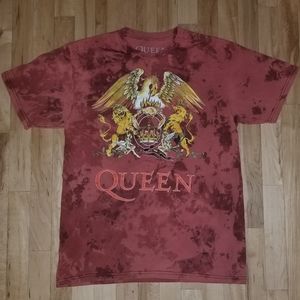 Bleach dyed "Queen" band concert t-shirt